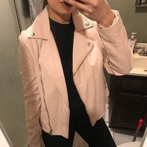 Pink faux leather jacket